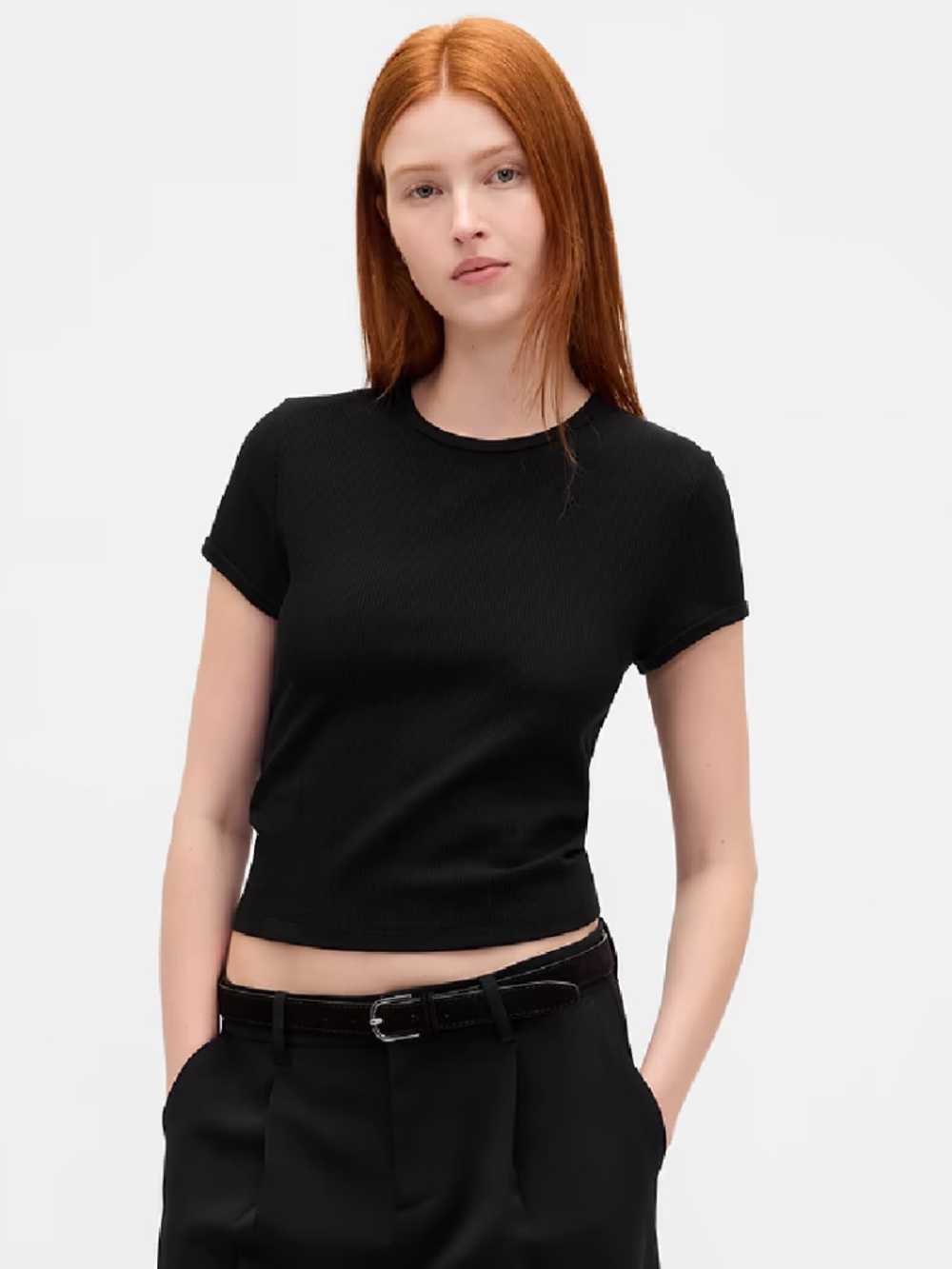 Gap Waffle Baby T-Shirt in Black NWT